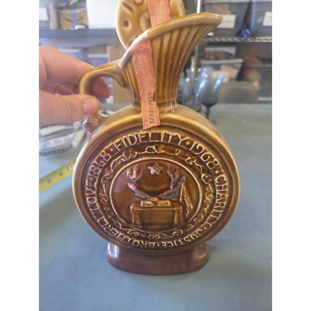 Jim Beam BPOE Elks Centennial 1868-1968 Decanter Regal China Liquor Bottle Empty - Picture 5 of 8